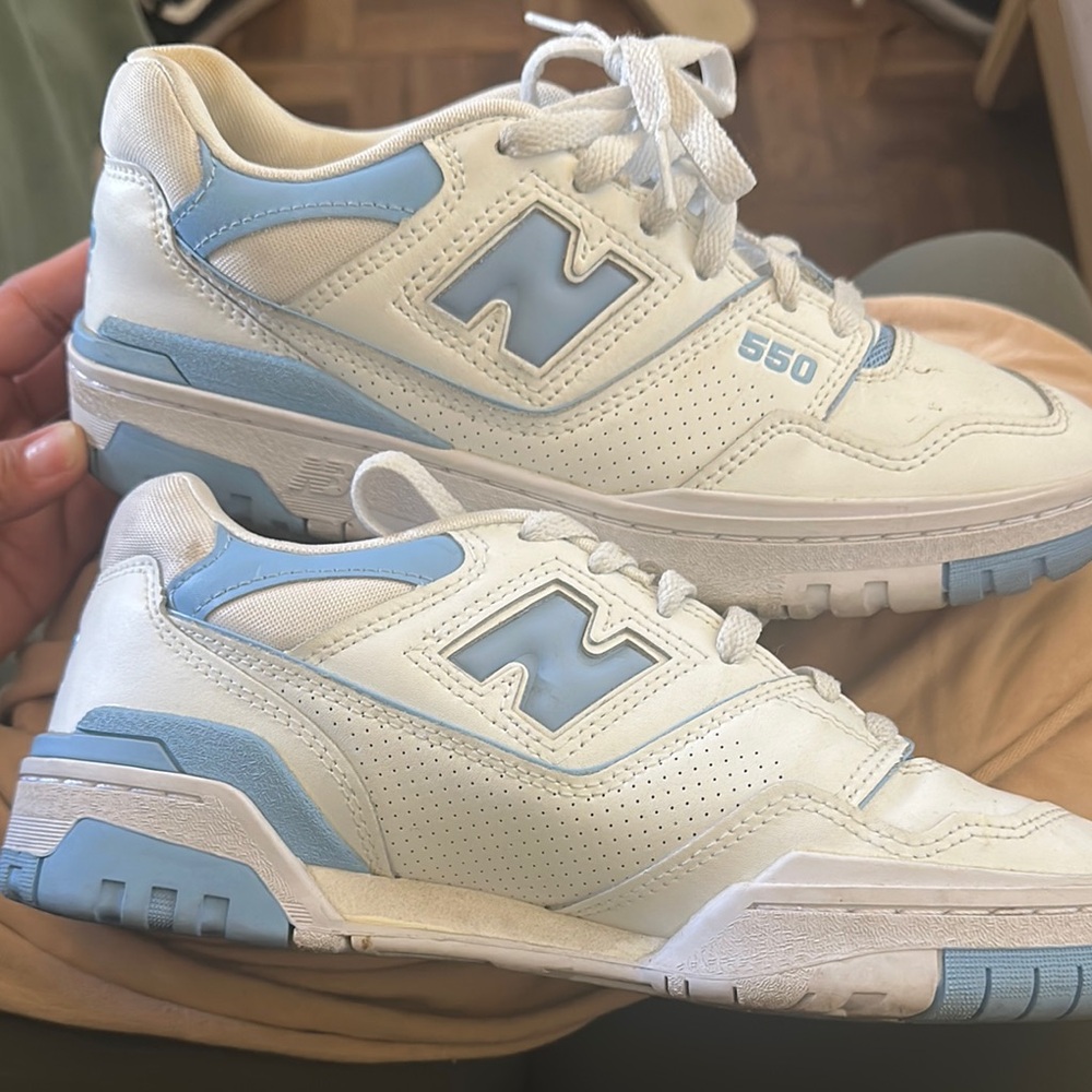 White and Blue Sneakers